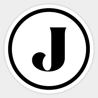 J (Letter Initial Monogram) Sticker